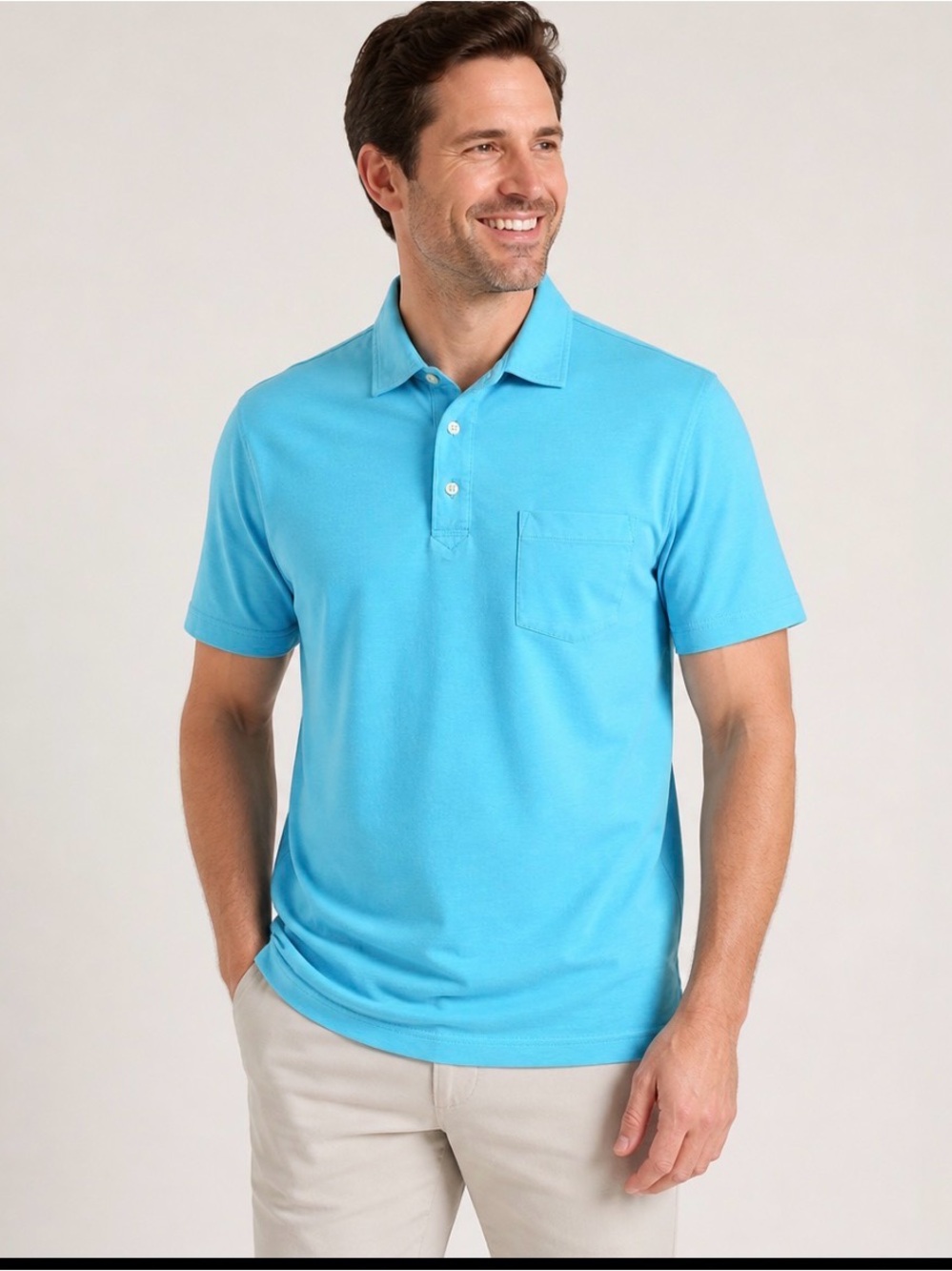 Peter Millar Men's Polo Shirt XL Blue Pima Cotton Tailored Fit Pocke